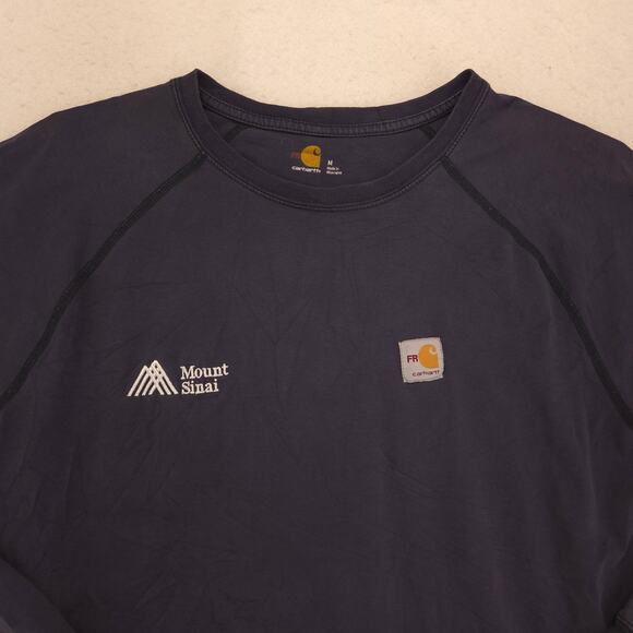 Carhartt Original Fit Crew Neck Long Sleeve T Shirt Mens Size Medium M Navy - Picture 1 of 9